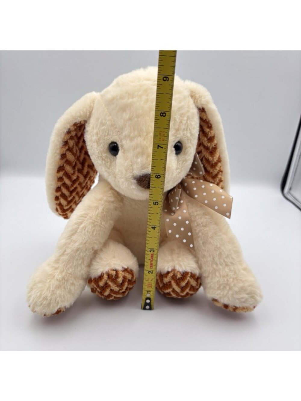 Hug & Luv Cream Tan Easter Bunny Rabbit Lop Ear Sitting Stuffed Animal Plush 9" - Picture 13 of 13